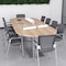 Skutchi Designs Racetrack Shaped 10 Person Conference Room Table, 46" W, 10 ft L, 29" H, White HAR-RAC-46x119-DOU-XD09 - alternate 3